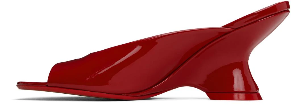 Dries Van Noten Red Open-Toe Leather Mules 3