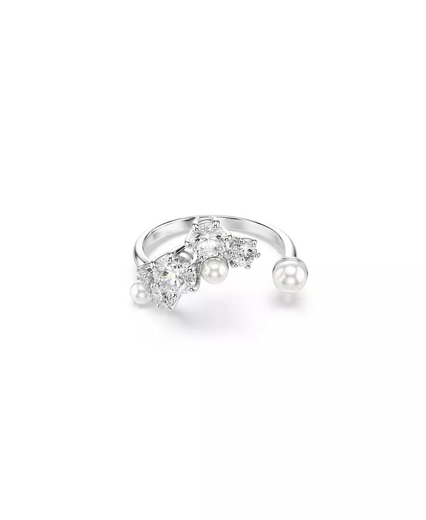 Swarovski Crystal Cultivated Pearl Round Cuts Statement Ring 1