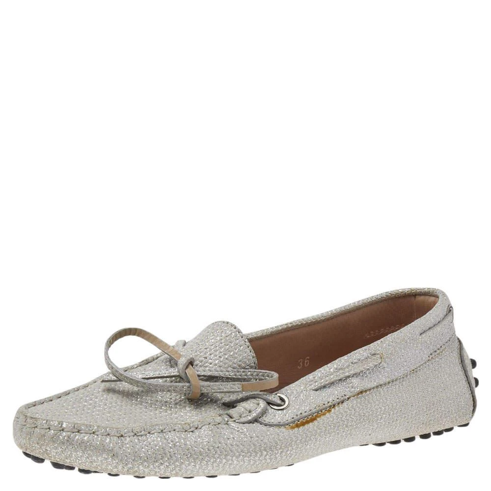 Tod's Tod's Silver Glitter Slip on Loafers Size 36 1