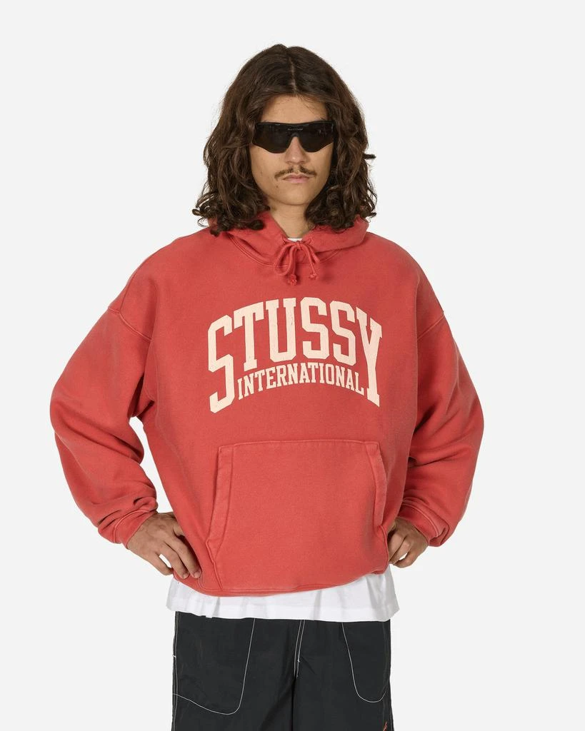 STUSSY International Hooded Sweatshirt Washed Red 1