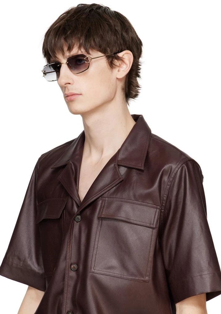 Cartier Gold Classic 'C de Cartier' Motif Sunglasses 4