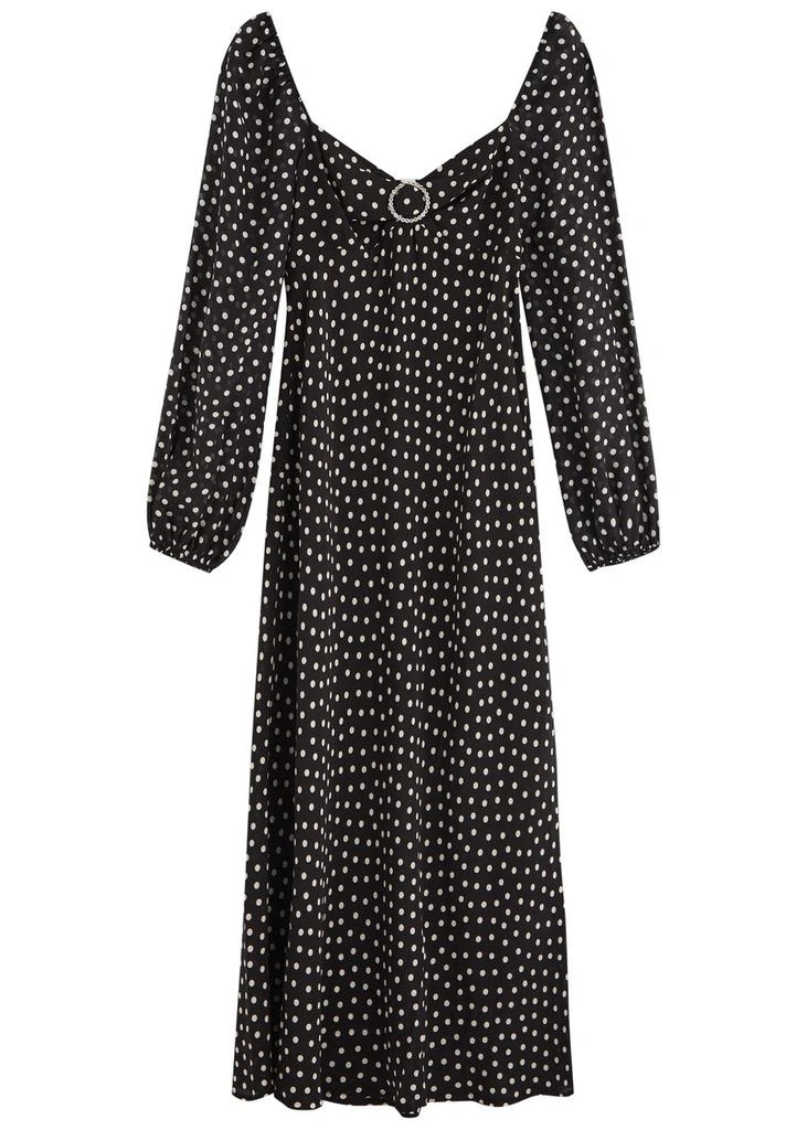 Rixo Ivy polka dot-print silk-chiffon midi dress 1