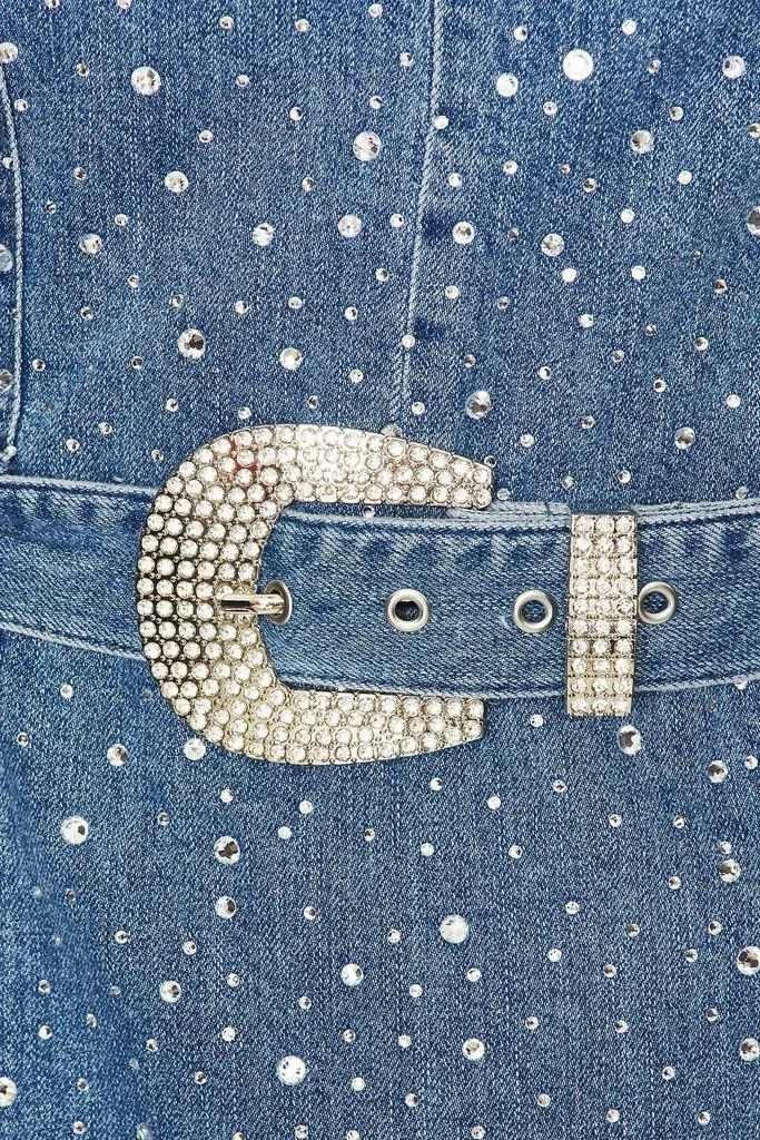 knee length dresses for ladies Vegas Mini Dress ~ Embellished Rhinestone Denim main image 0