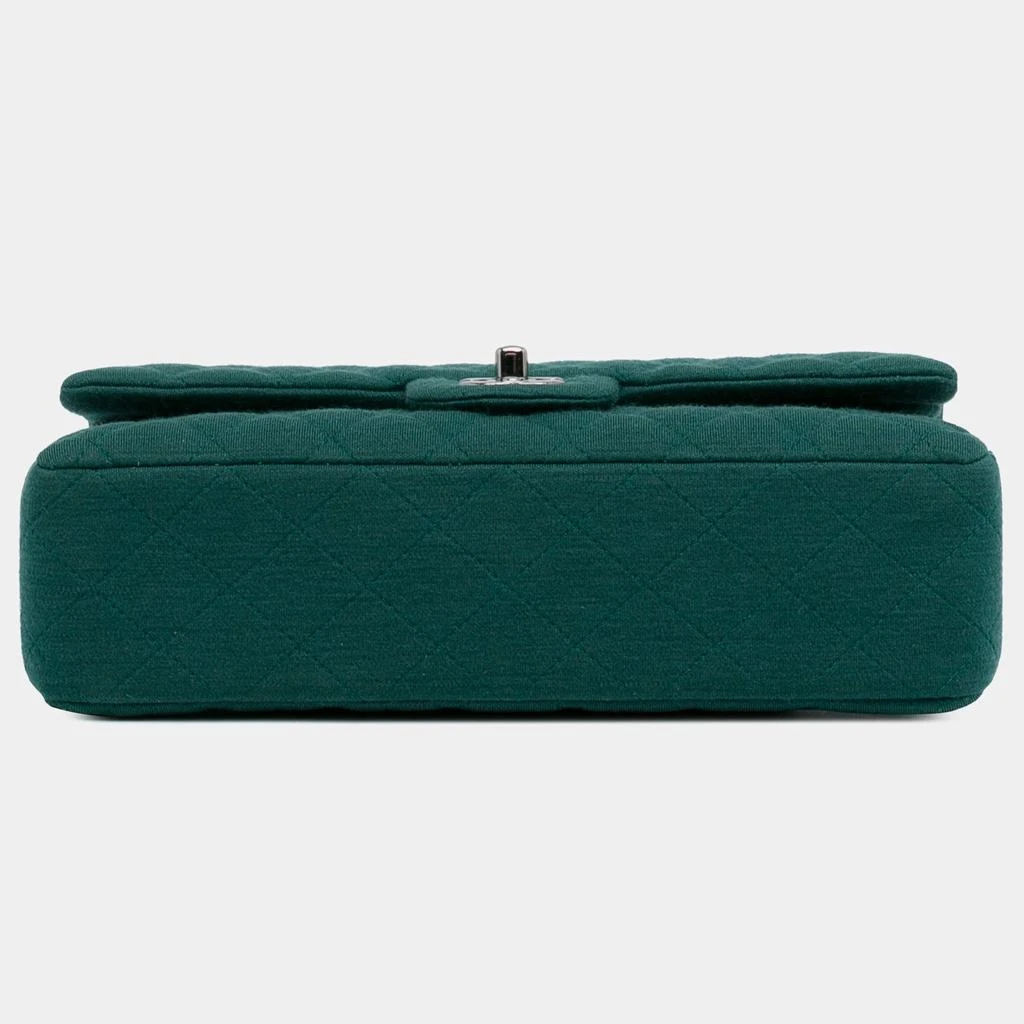 Chanel Chanel Green Cotton Medium Classic Jersey Double Flap Bag 6