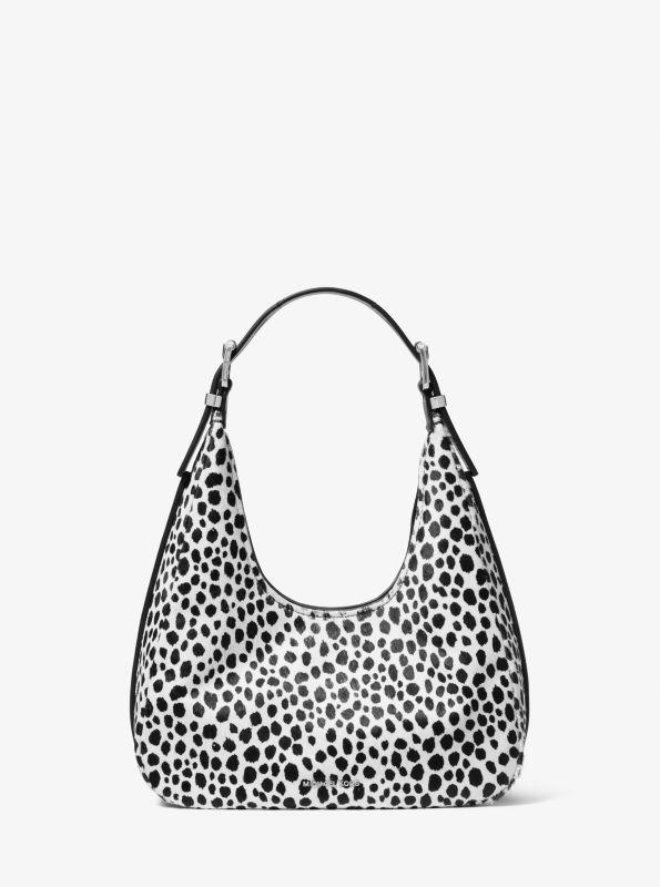Michael Kors Nolita Small Cheetah Print Calf Hair Hobo Shoulder Bag