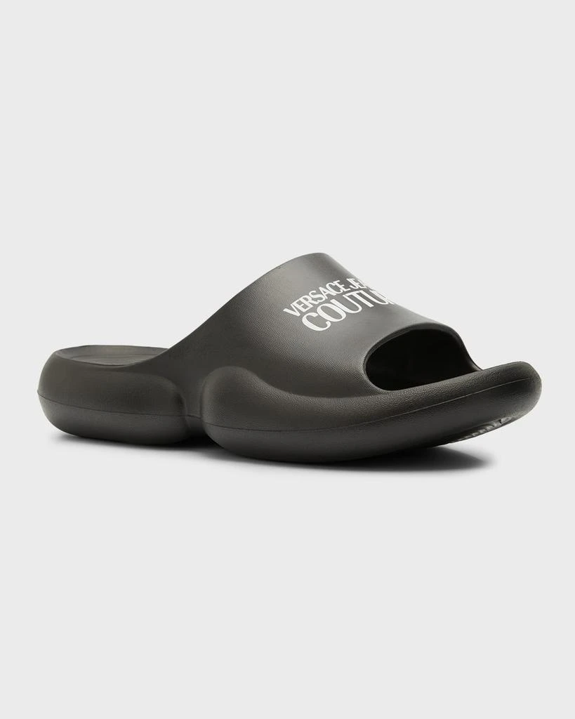 Versace Men's Tago Logo Rubber Pool Slides 2