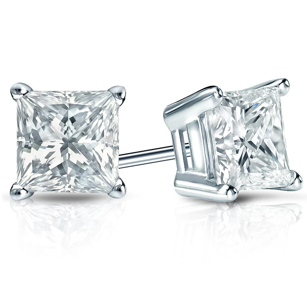 Sabrina Designs Lab Grown Diamonds 14K Gold Lab Grown Diamond Princess 4-Prong Basket Stud Earrings 3ct 2