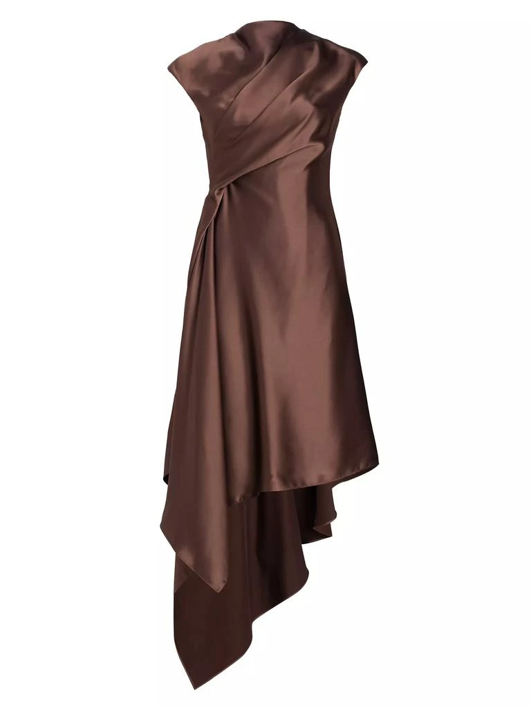 Amsale Draped Satin Asymmetric Cocktail Dress 1