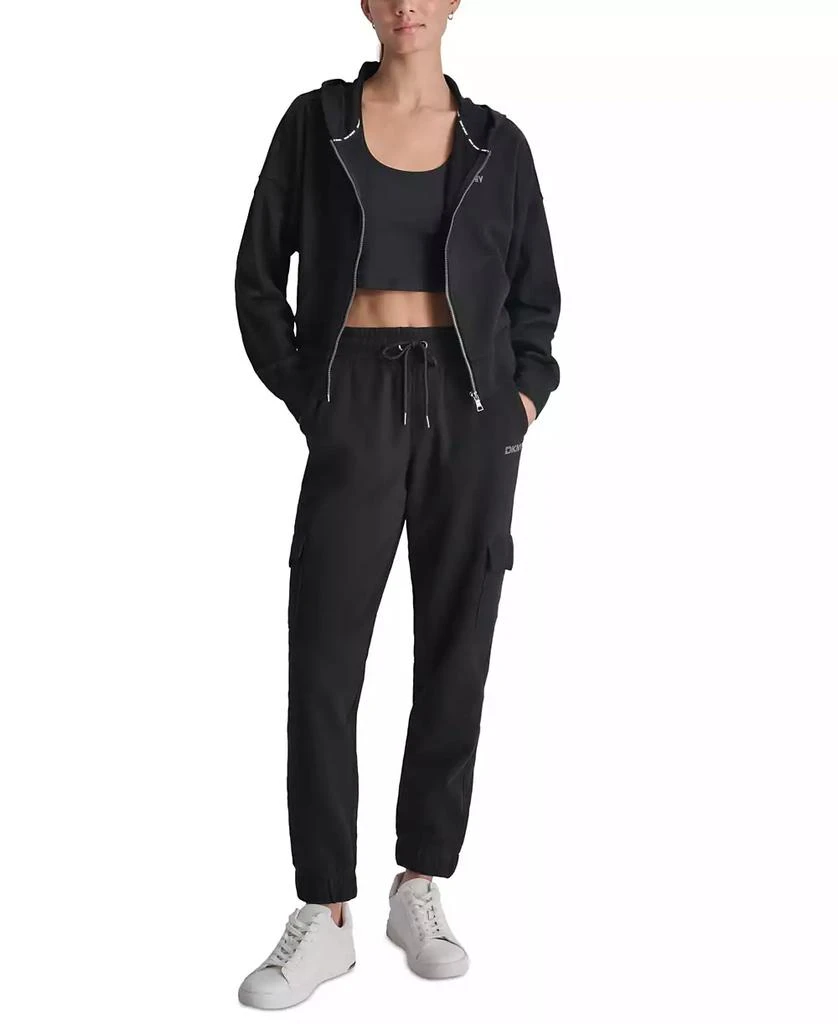 DKNY Sport Women's Rhinestone Logo Full-Zip Hoodie 6
