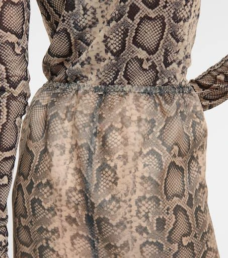 Max Mara Desio snake-effect organza midi skirt 6