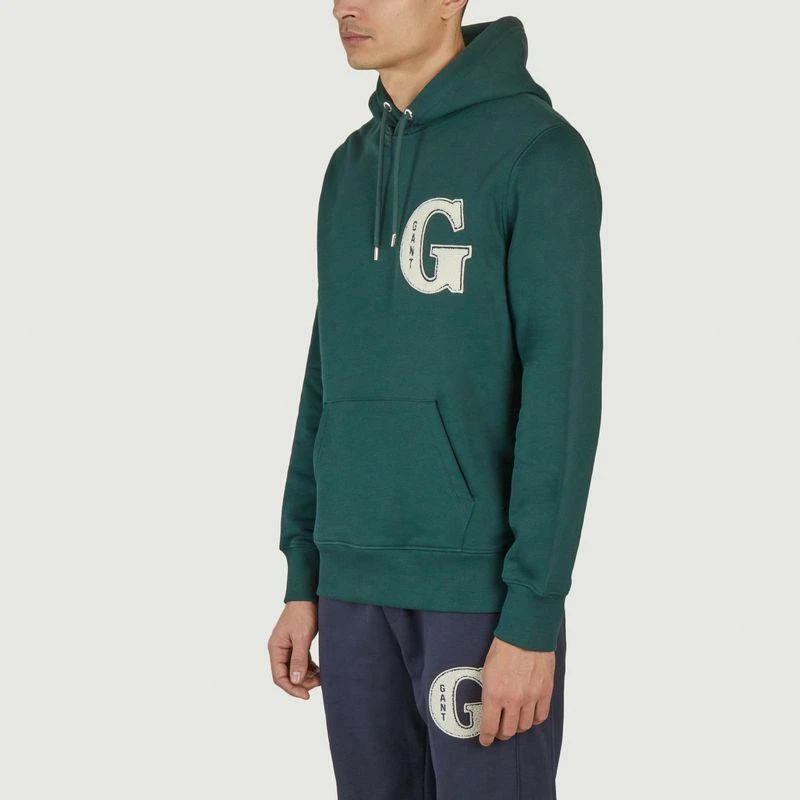 Gant Hoodie Graphic G Tartan Green GANT 2