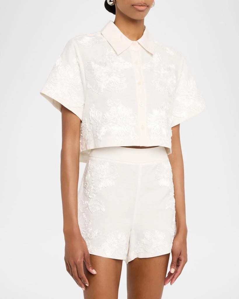 SIMKHAI Callie Floral Camp Shirt 4