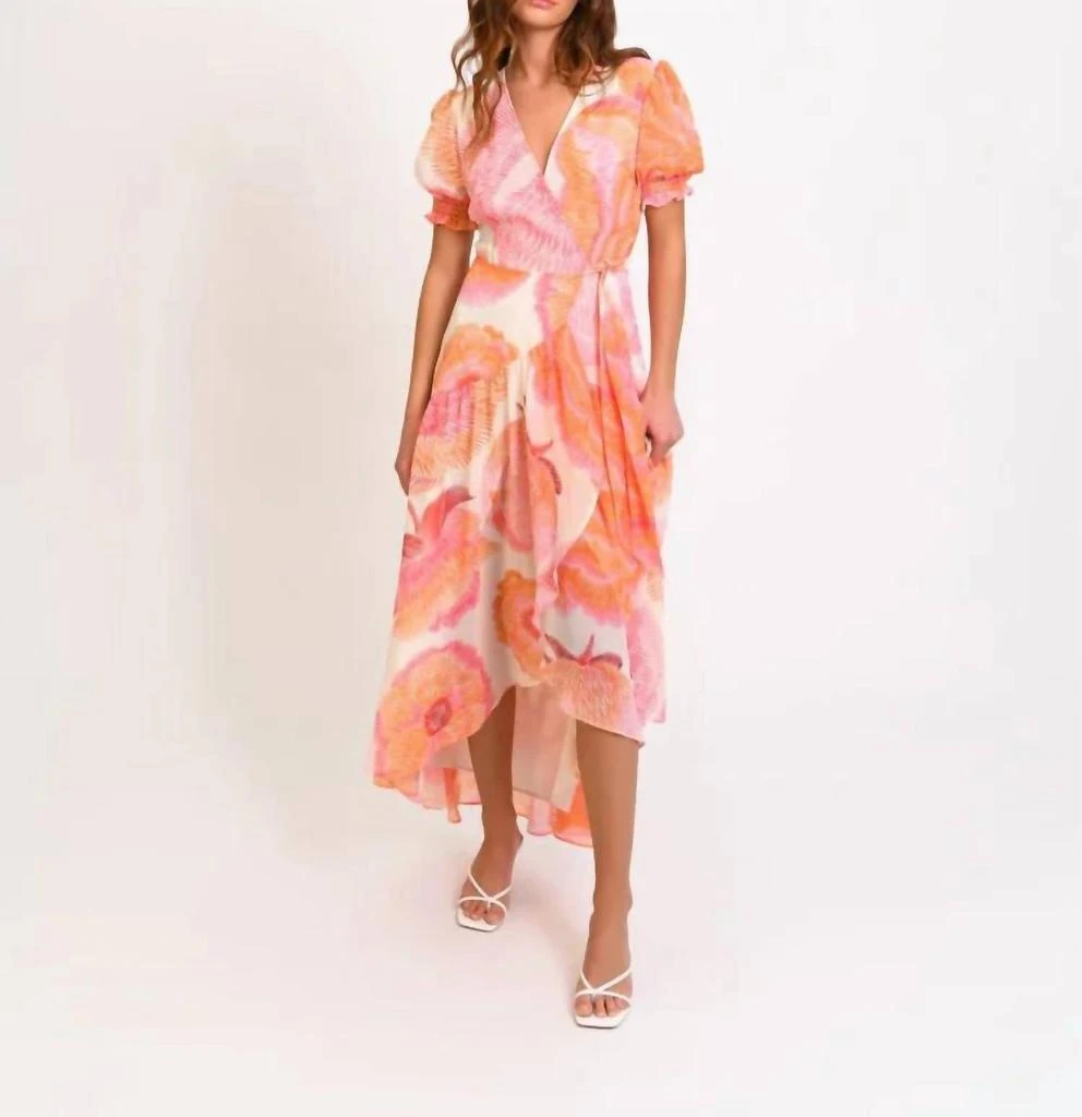 Hutch Biscayne Dress In Coral Multi 1
