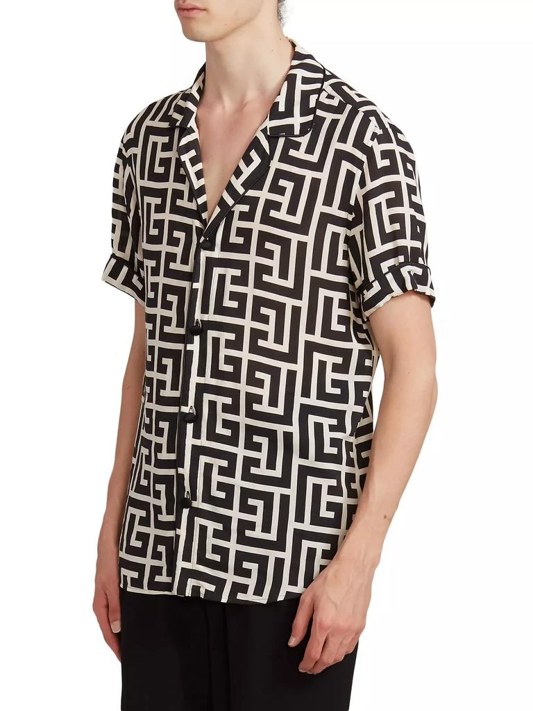 Balmain Monogram-Print Button-Up Shirt 4