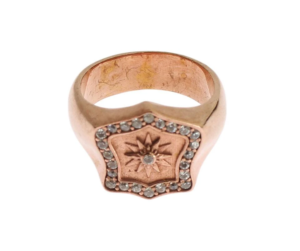 Nialaya Nialaya Pink Gold 925 Silver Authentic Clear Ring 3