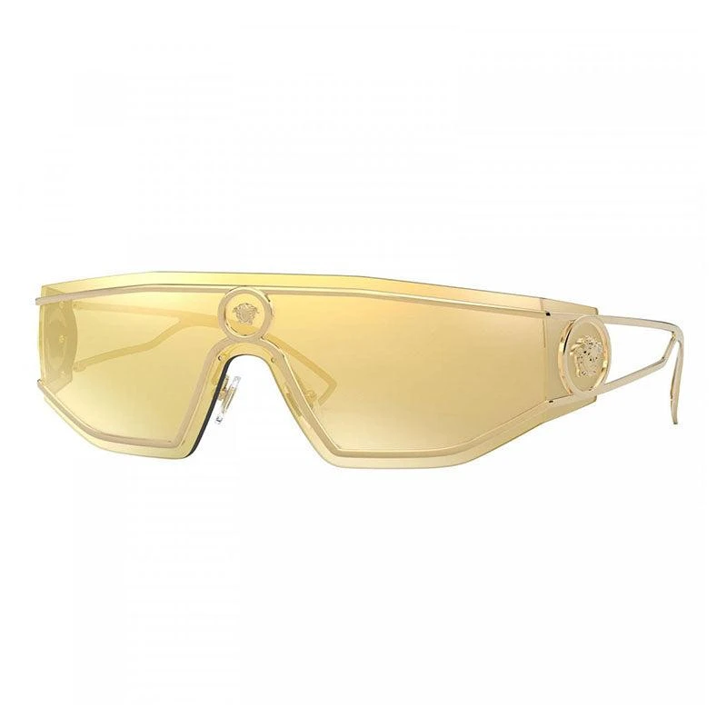 Versace Square Semi Rim, With A Gold Frame And Brown Mirror Gold Lens. 1