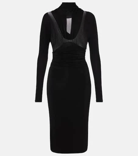 Yves Saint Laurent Gathered jersey midi dress 1