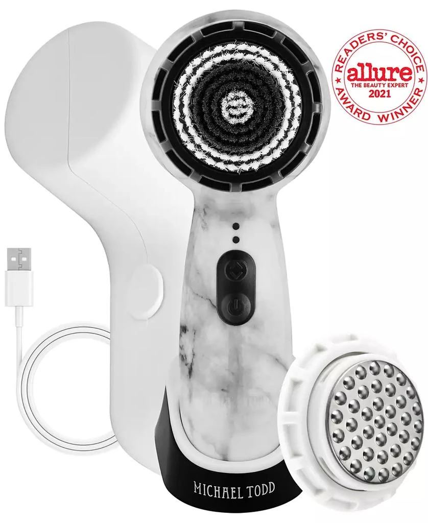 Michael Todd Beauty Soniclear Petite Antimicrobial Sonic Skin Cleansing Brush White Marble 3