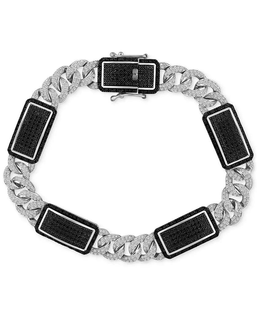Macy's Men's Black & White Diamond Ceramic Link Bracelet (2-1/4 ct. t.w.) in Sterling Silver 1