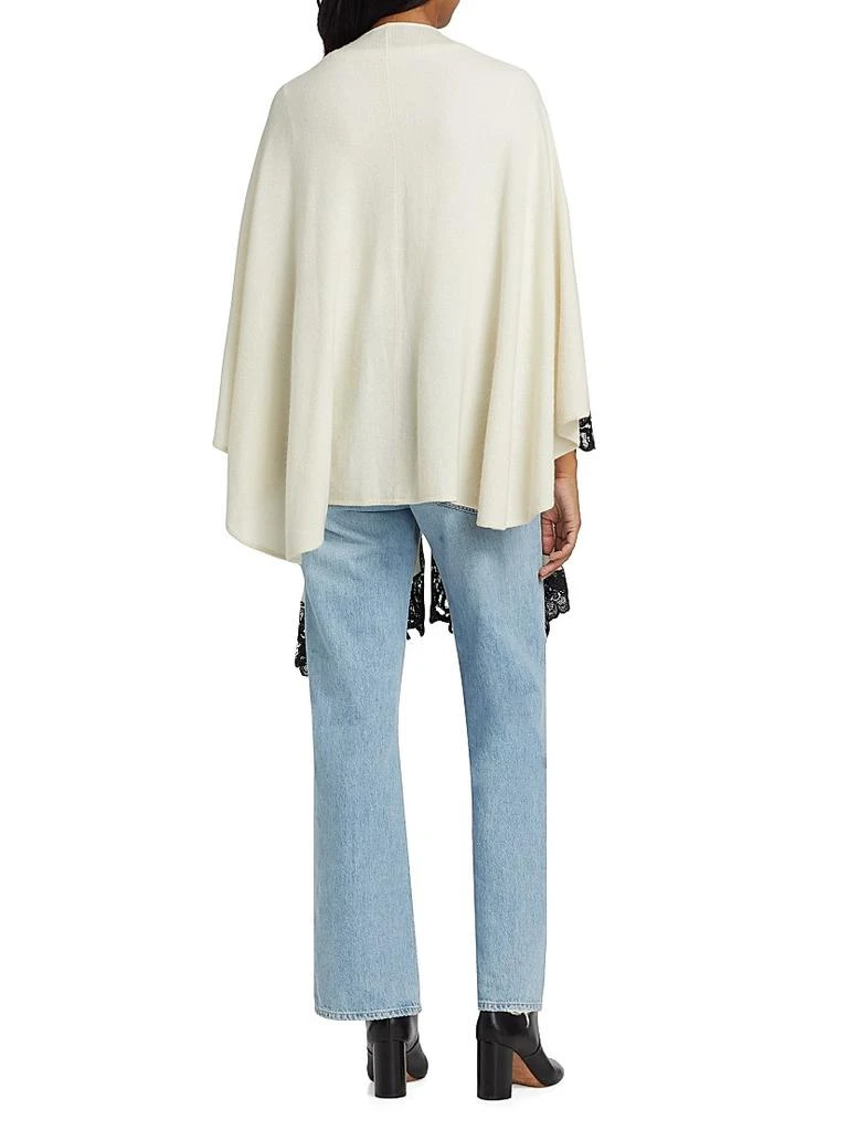 Sofia Cashmere Lace-Trim Cashmere Knit Cape 5