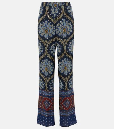 ETRO Paisley silk-blend wide-leg pants 1