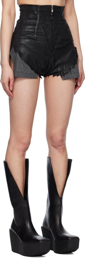 Rick Owens Black Hollywood Dirt Cutoffs Denim Shorts 2