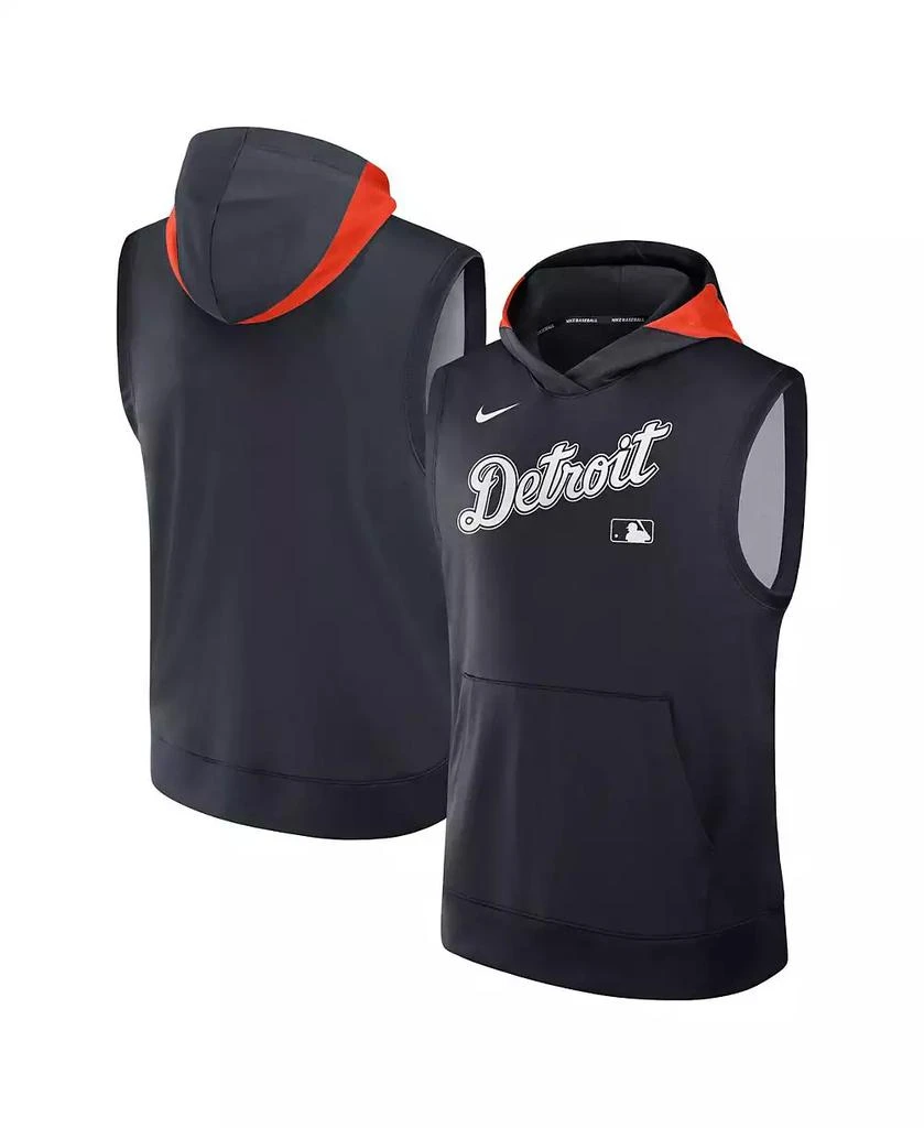 NIKE Men's Navy Detroit Tigers Authentic Collection Performance Sleeveless Pullover Hoodie 1