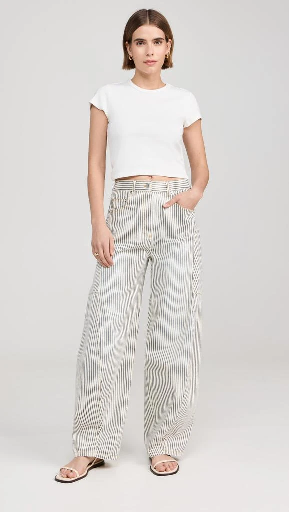 Tibi Stone Washed Striped Denim Sid Jeans 4