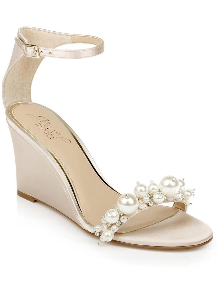 Badgley Mischka Laurence  Womens Satin Wedge Pumps 1