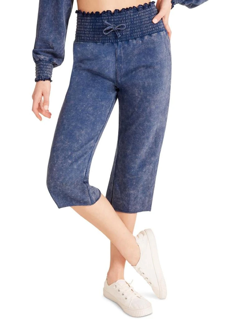 Madden Girl Juniors Womens Knit Smocked Cropped Pants 1