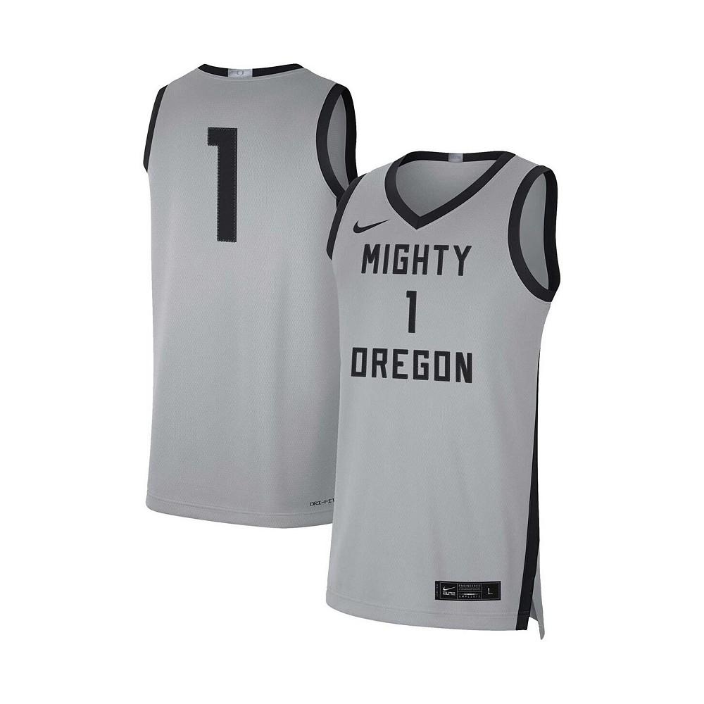 Nike Men's #1 Gray, Black Oregon Ducks Limited Basketball Jersey