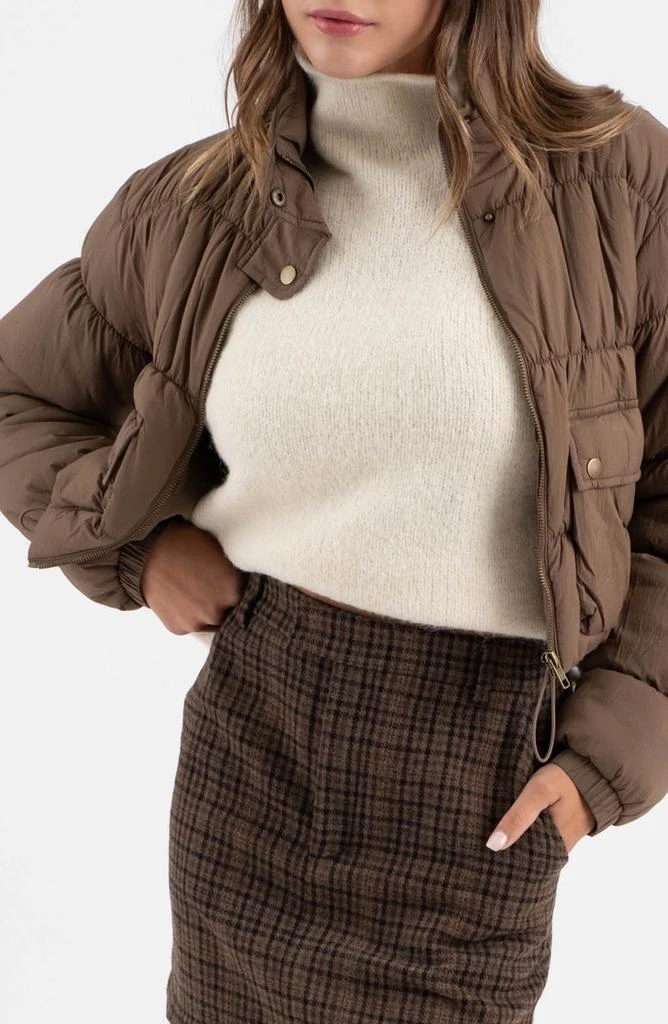 Blu Pepper Crop Puffer Jacket 1