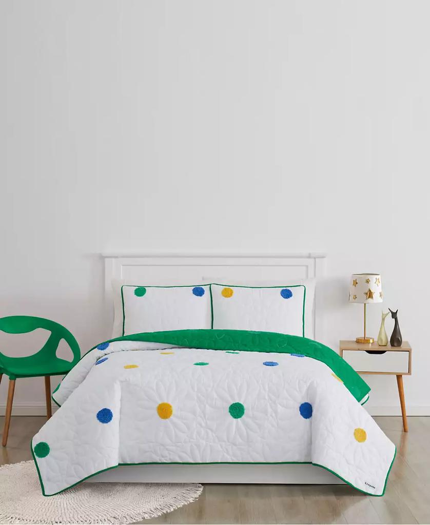 Crayola Textured Pom Pom 2 Piece Quilt Set