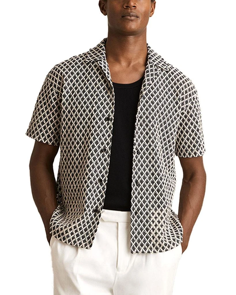 REISS Sterling Crochet Camp Shirt 1