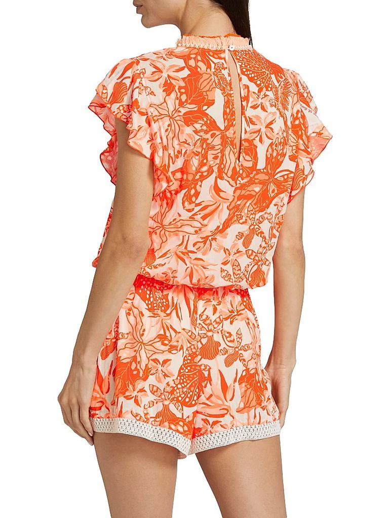 Poupette St Barth Sasha Floral Knit Drawstring Romper 5