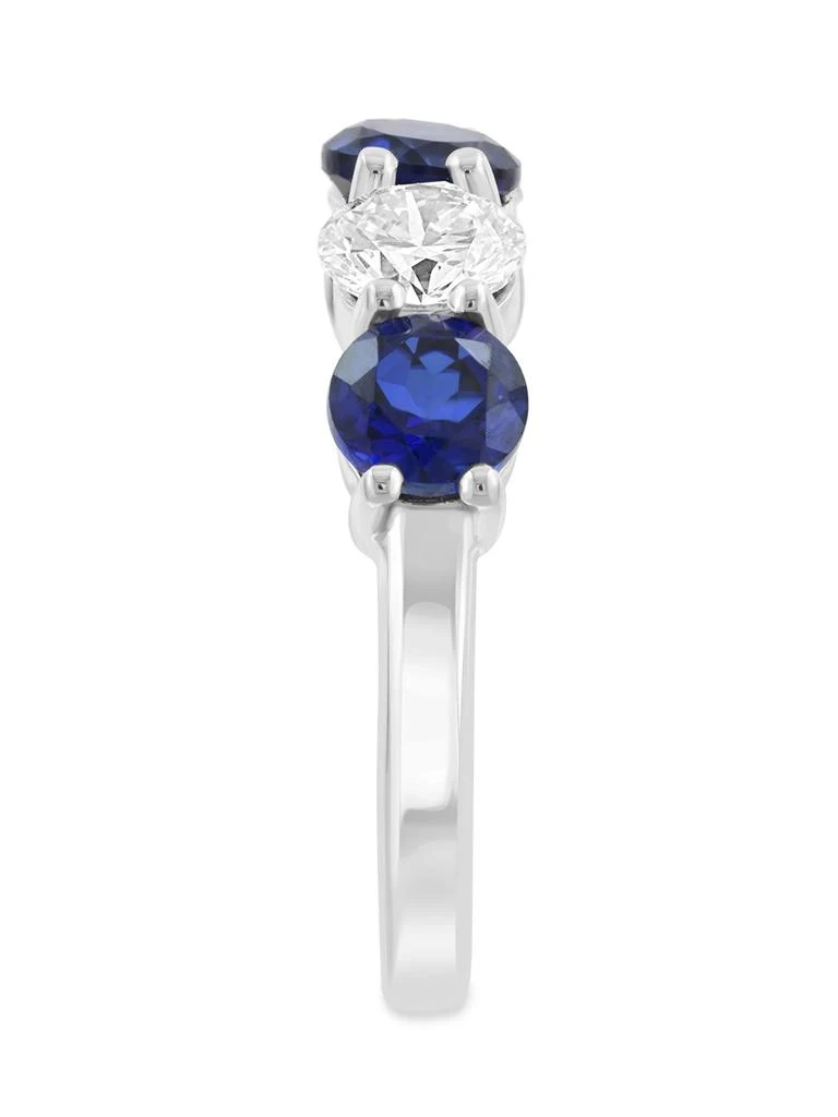 Effy 14K White Gold, 1.65 TCW Lab Grown Sapphire 
0.98 TCW Lab Grown Diamond Band Ring 3