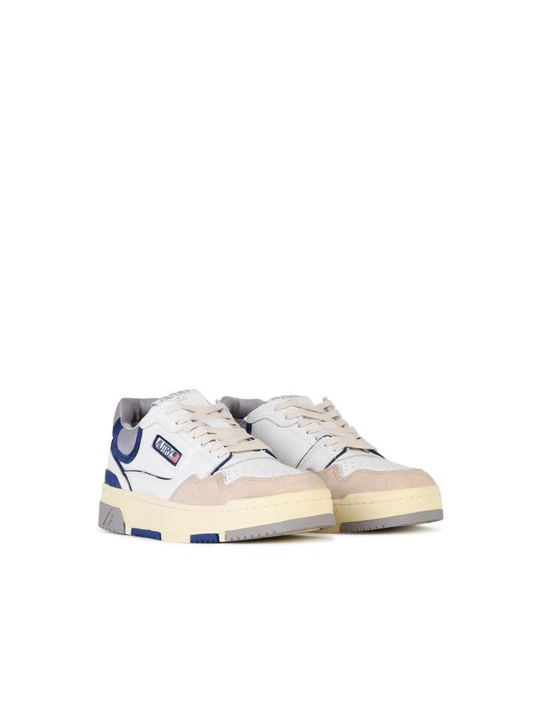 Autry Autry 'Clc Bliu' White Leather Blend Sneakers