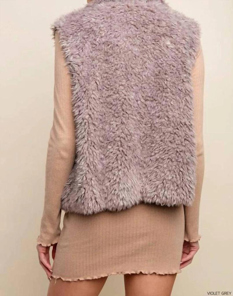 Kori Faux Fur Vest - Violet Grey 4