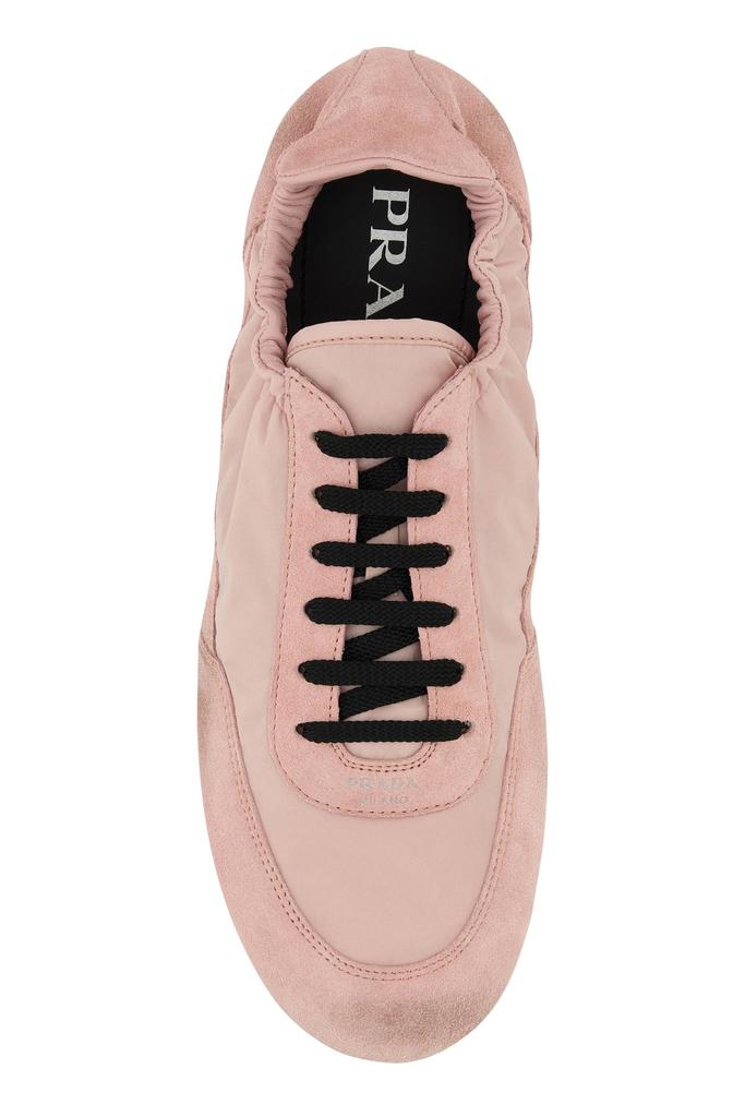 スニーカー Prada Pink Re-Nylon And Suede Collapse Sneakers Shop Pink Re-Nylon and suede Collapse sneakers on Sale at