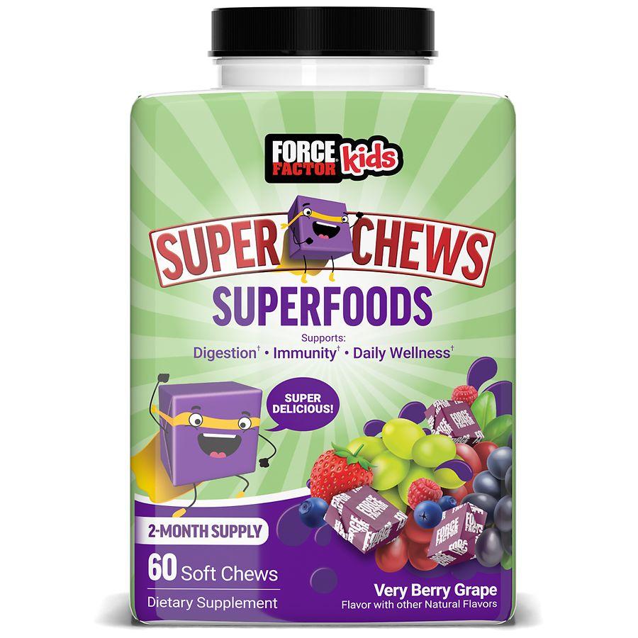 Force Factor Kids Super Chews Superfoods Very Berry Grape