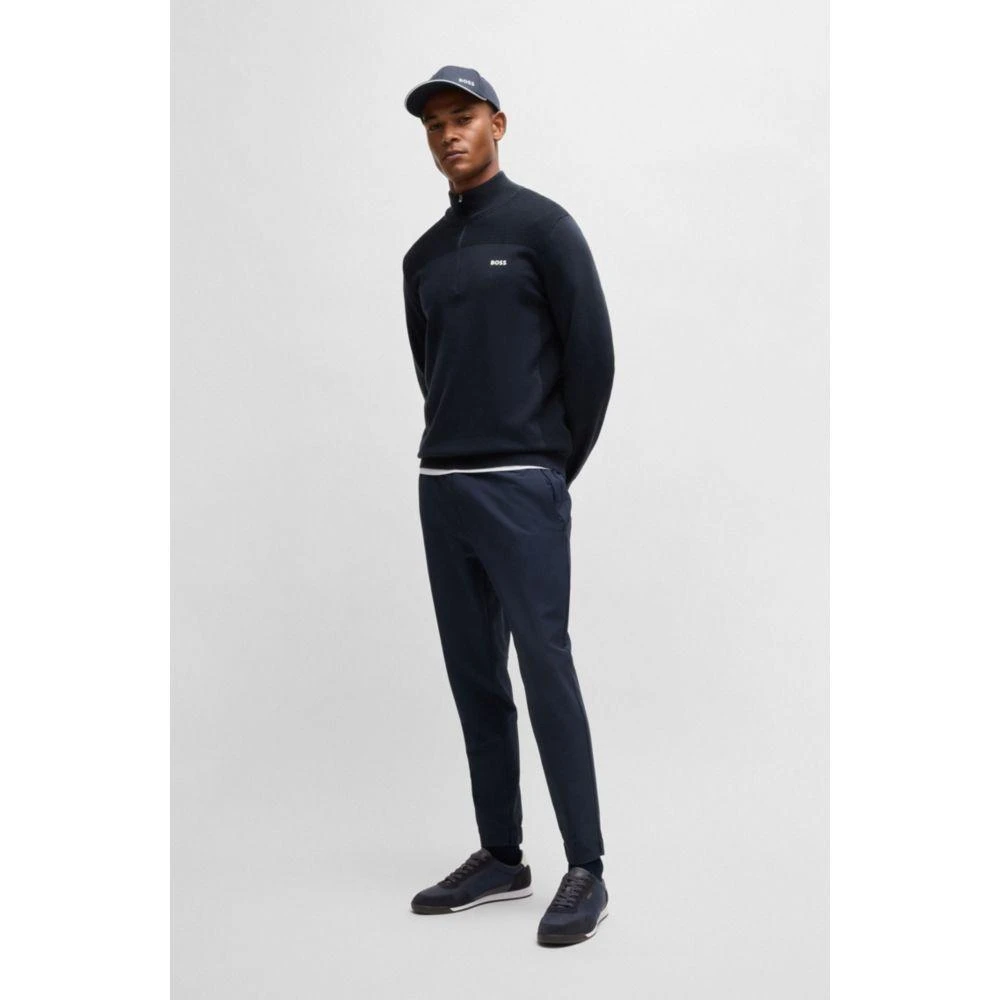 Hugo Boss Mixed-material lace-up trainers with suede trims 2