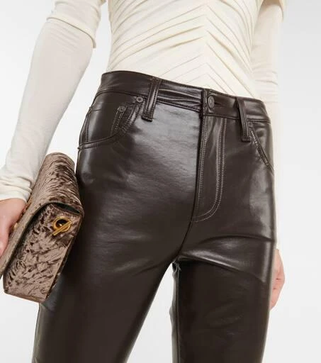 Citizens of Humanity Jolene high-rise slim-fit leather-blend pants 4