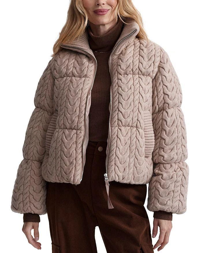 Varley Reggie Cable Knit Puffer Jacket 1