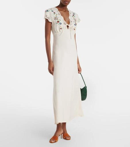rixo linen dress RIXO Zayanna broderie anglaise linen-blend mini dress