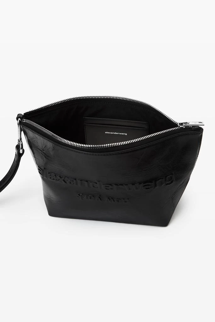 Alexander Wang punch wristlet strap pouch in crackle patent leather 2