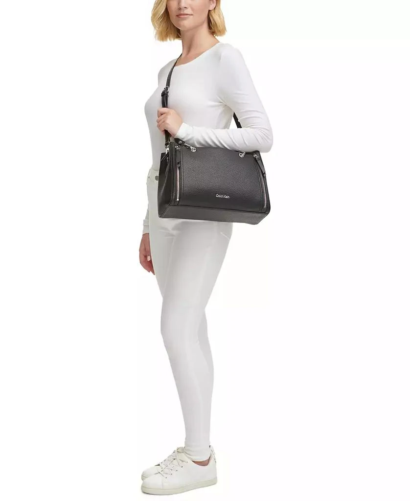 Calvin Klein Garnet Triple Compartment Top Zipper Satchel 6