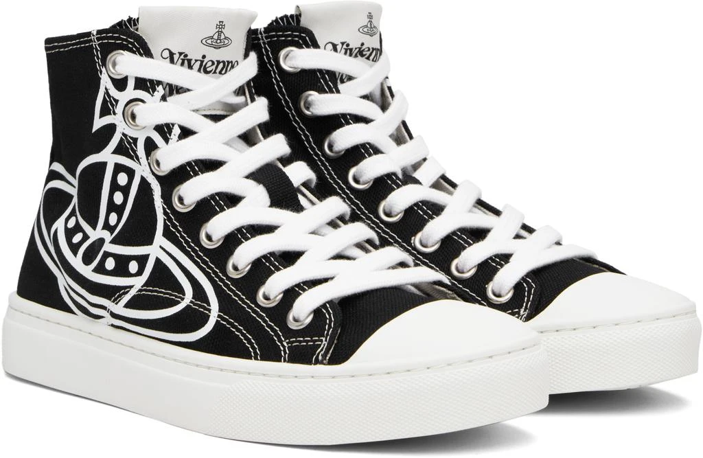 Vivienne Westwood Black Plimsoll High Top Canvas Sneakers 4