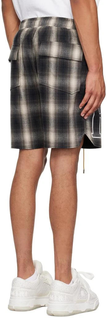 Rhude Gray Plaid Logo Shorts 3