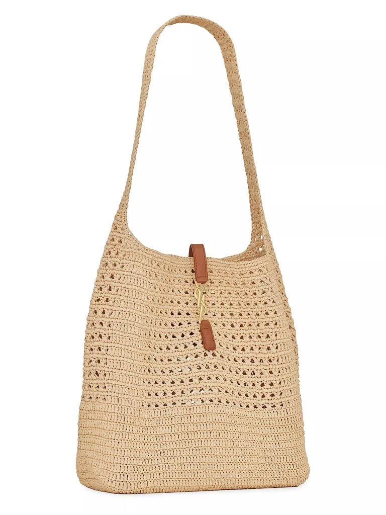Yves Saint Laurent Le 5 à 7 in Raffia Crochet and Smooth Leather Hobo Bag 2