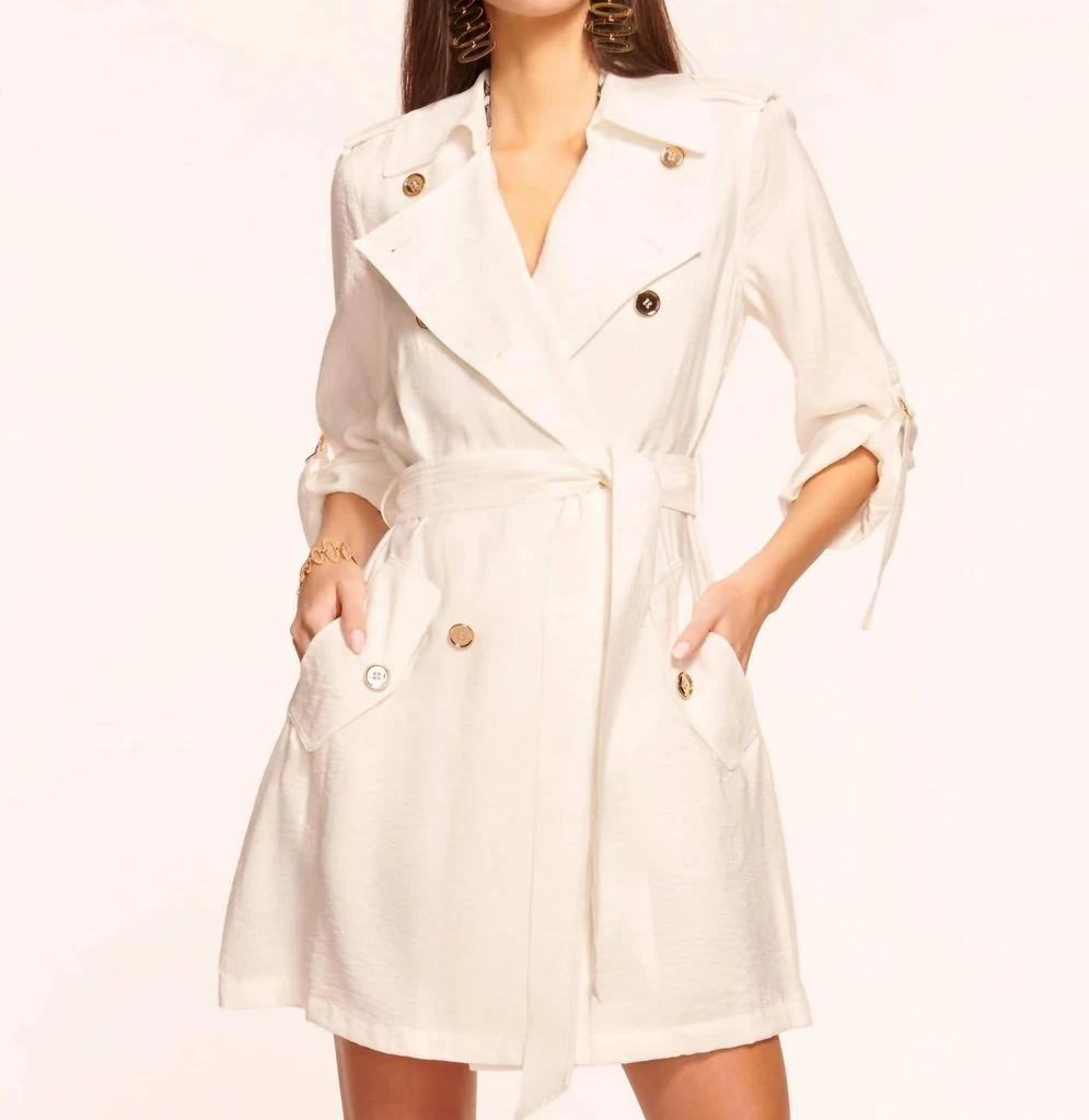 Ramy Brook Avalynn Trench Coat In Ivory 1